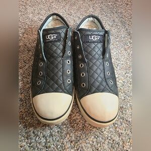 UGG Quilted Slip-On Sneakers in Black and White Rubber